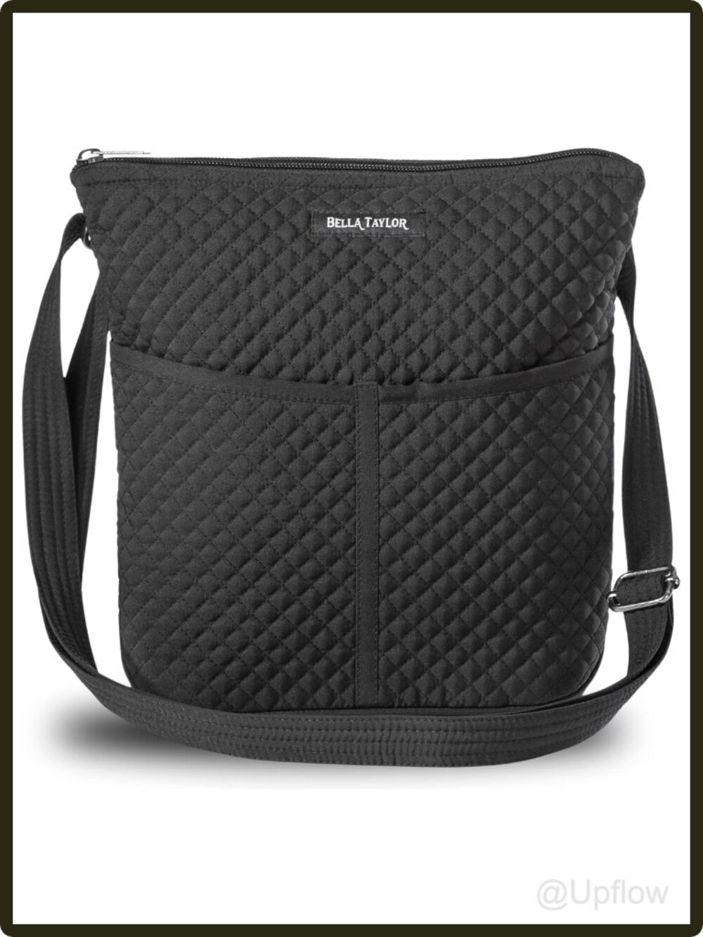 Women's Quilted Crossbody Bag Slim Lightweight Adjustable Strap 6 Pocket